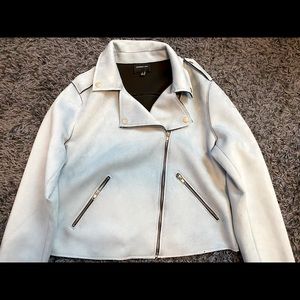 Faux suede moto jacket